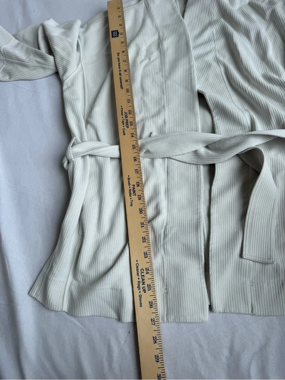Lululemon‎ Ribbed Softstreme Belted Wrap Cream Bone Women 6 Pockets W3GS7S cozy